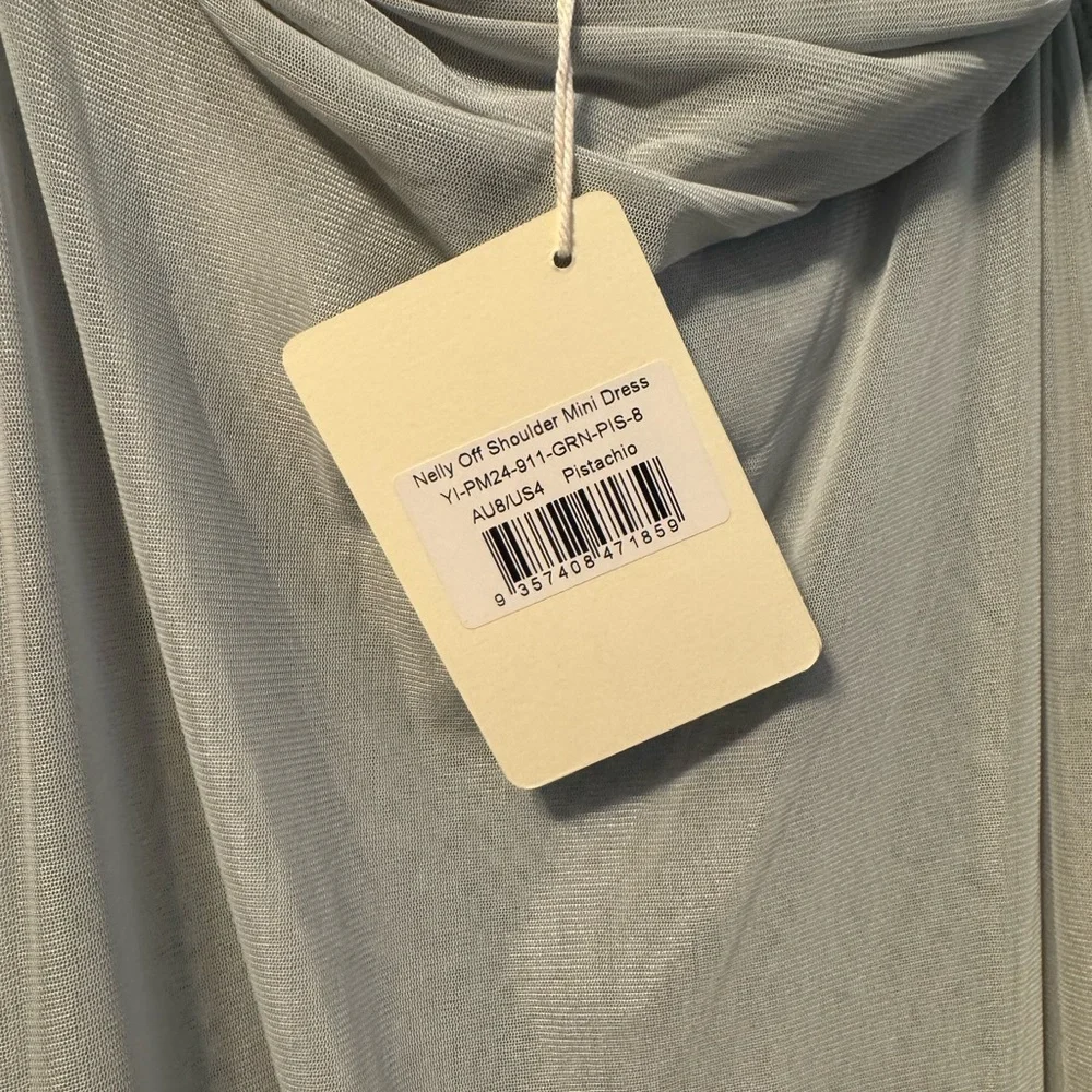 Peppermayo Off-Shoulder Sage Mini Dress - Picture 4 of 4